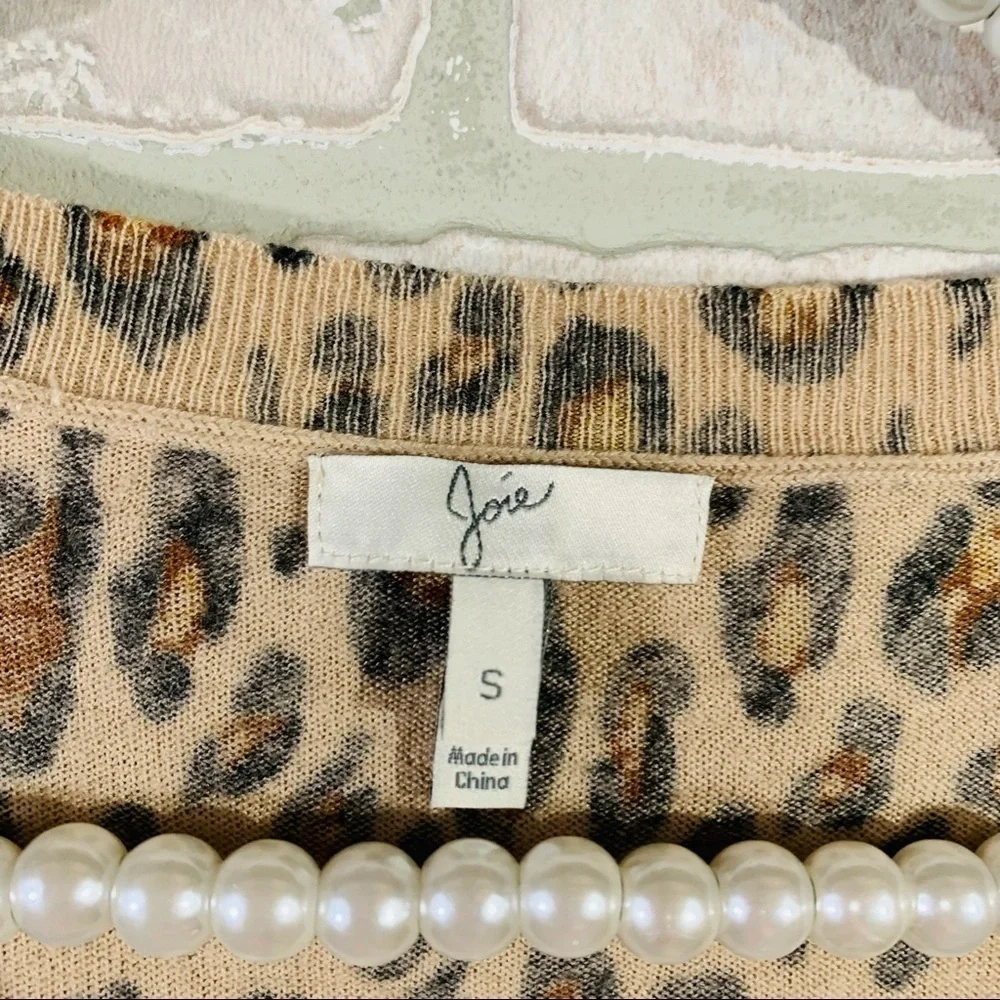 Joie Bold Leopard Print Chyanne Sweater Size S
